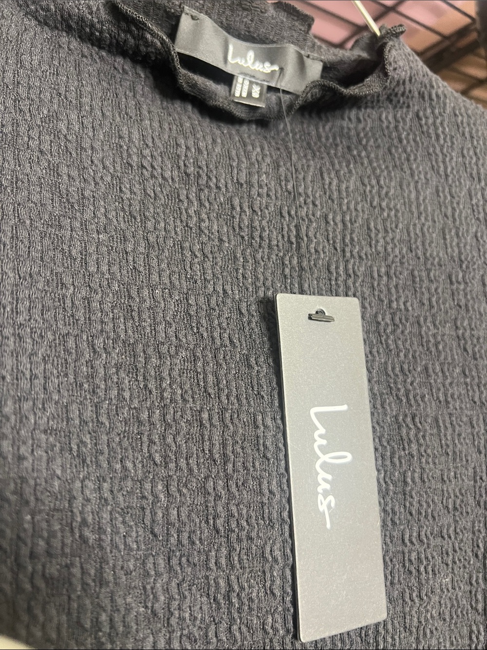 NWT Lulu's Black Long-Sleeve Scallop-Trim Mini Dress - Picture 5 of 6